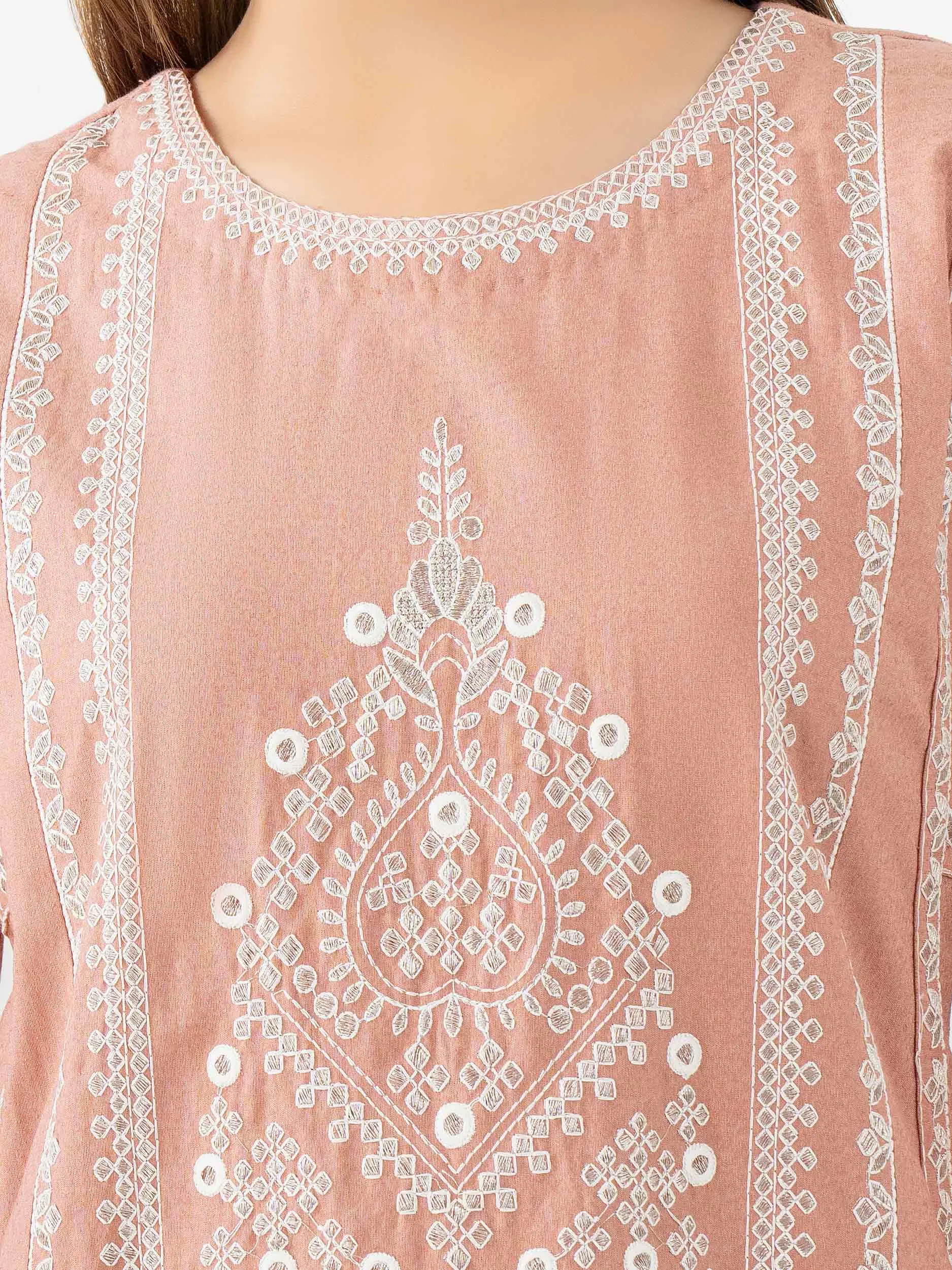 2 Piece Karandi Suit-Embroidered (Pret)