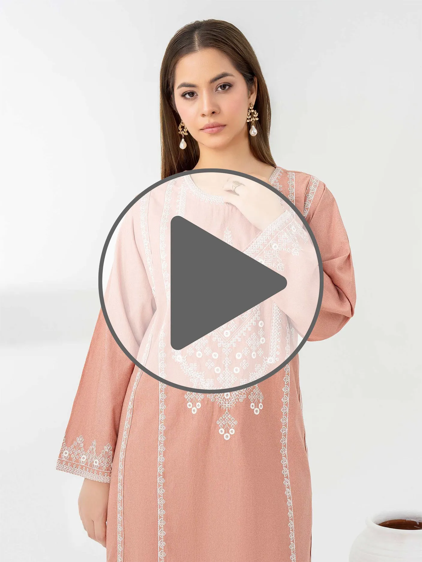 2 Piece Karandi Suit-Embroidered (Pret)