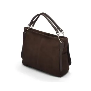 Abby Nubuck Handbag - Brown