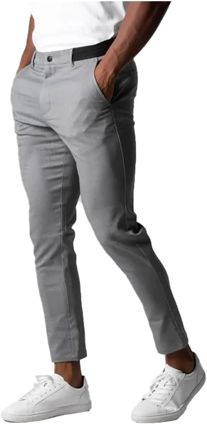 Active Chinos, Chinoss Pantss Men Slim Fit Active Khaki Pants Mens, Elasticity Slim Fit Chinos Pants for Men