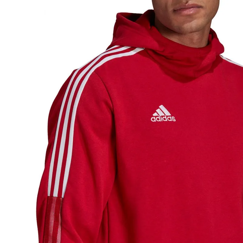 Adidas Tiro 21 Men's Red Sweat Hoody - Cozy Comfort & Sustainable Style