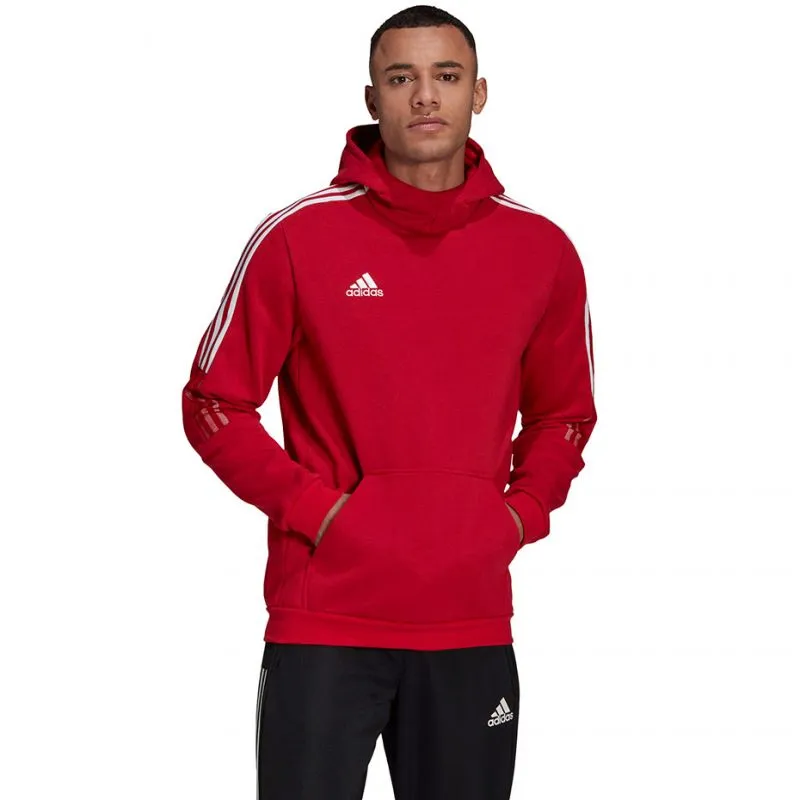 Adidas Tiro 21 Men's Red Sweat Hoody - Cozy Comfort & Sustainable Style
