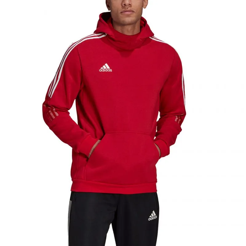 Adidas Tiro 21 Men's Red Sweat Hoody - Cozy Comfort & Sustainable Style