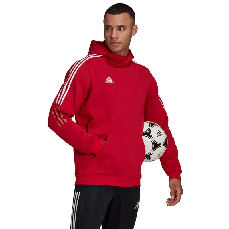 Adidas Tiro 21 Men's Red Sweat Hoody - Cozy Comfort & Sustainable Style