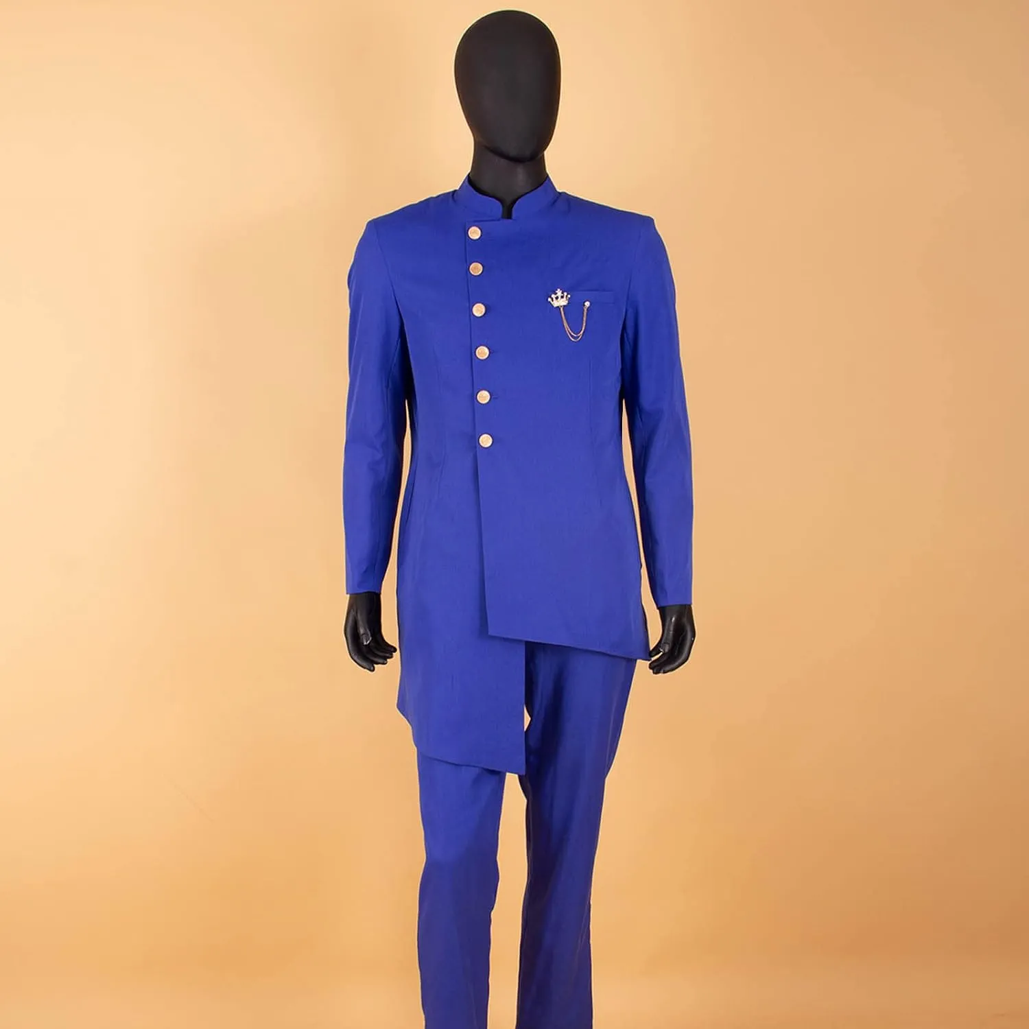 African Suit for Men Single Breasted Slim Fit Jackets and Trousers 2 Piece Set Business Suit Wedding Evening