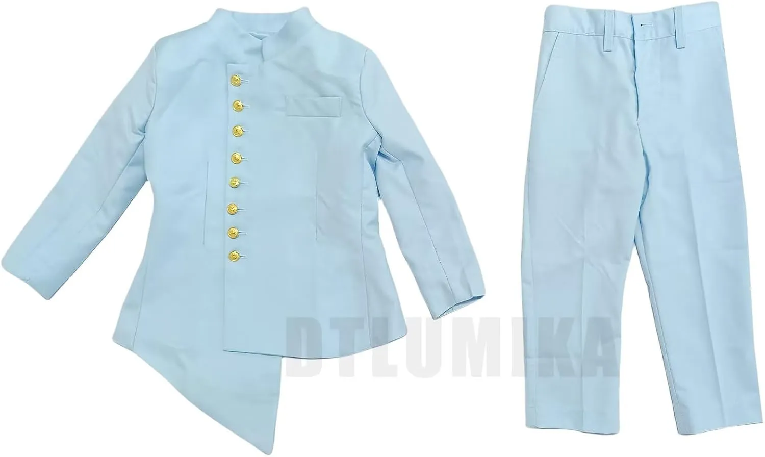 African Suits for Boy Solid Jackets and Pants 2 Piece Set Slim Fit Formal Outfits Wedding