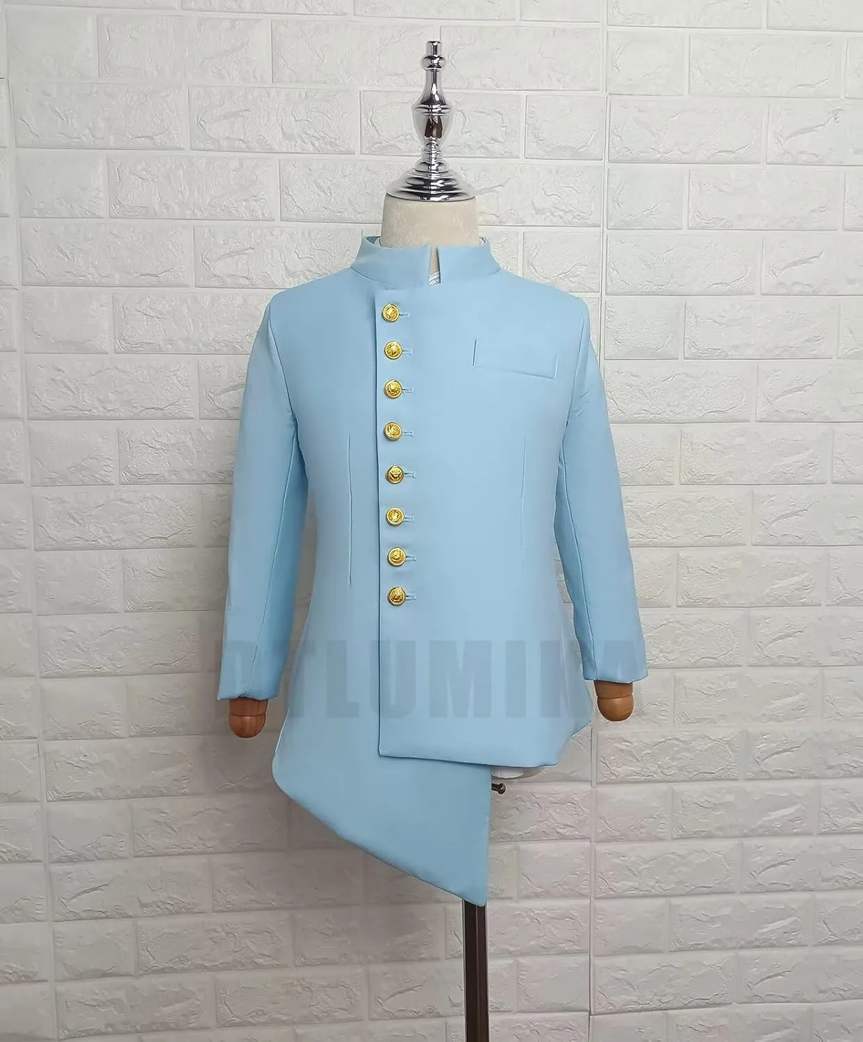 African Suits for Boy Solid Jackets and Pants 2 Piece Set Slim Fit Formal Outfits Wedding