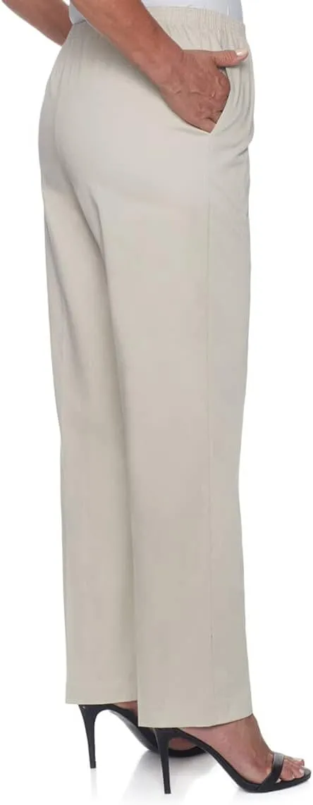Alfred Dunner Women's Size Plus-sizewomen's Soft Twill Mid-Rise Fit Straight Leg Regular Length Casual Pant