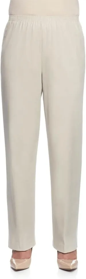 Alfred Dunner Women's Size Plus-sizewomen's Soft Twill Mid-Rise Fit Straight Leg Regular Length Casual Pant