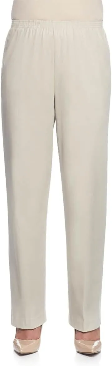 Alfred Dunner Women's Size Plus-sizewomen's Soft Twill Mid-Rise Fit Straight Leg Regular Length Casual Pant