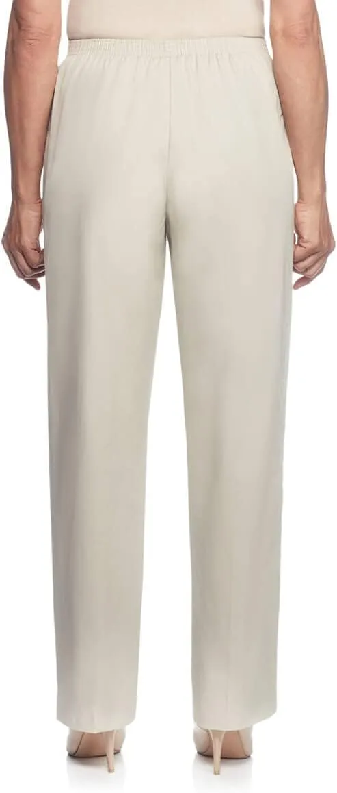 Alfred Dunner Women's Size Plus-sizewomen's Soft Twill Mid-Rise Fit Straight Leg Regular Length Casual Pant