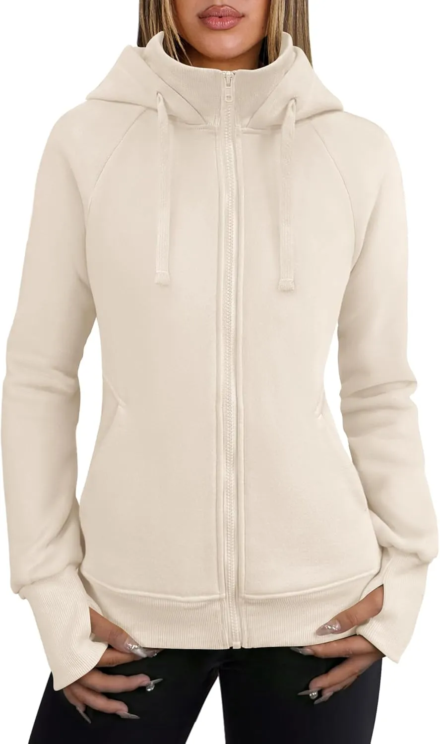 ANRABESS Womens Zip Up Hoodies Fleece Jackets Long Sleeve Sweatshirts Pockets Casual Fall Fashion Preppy Outfits Y2k Clothes