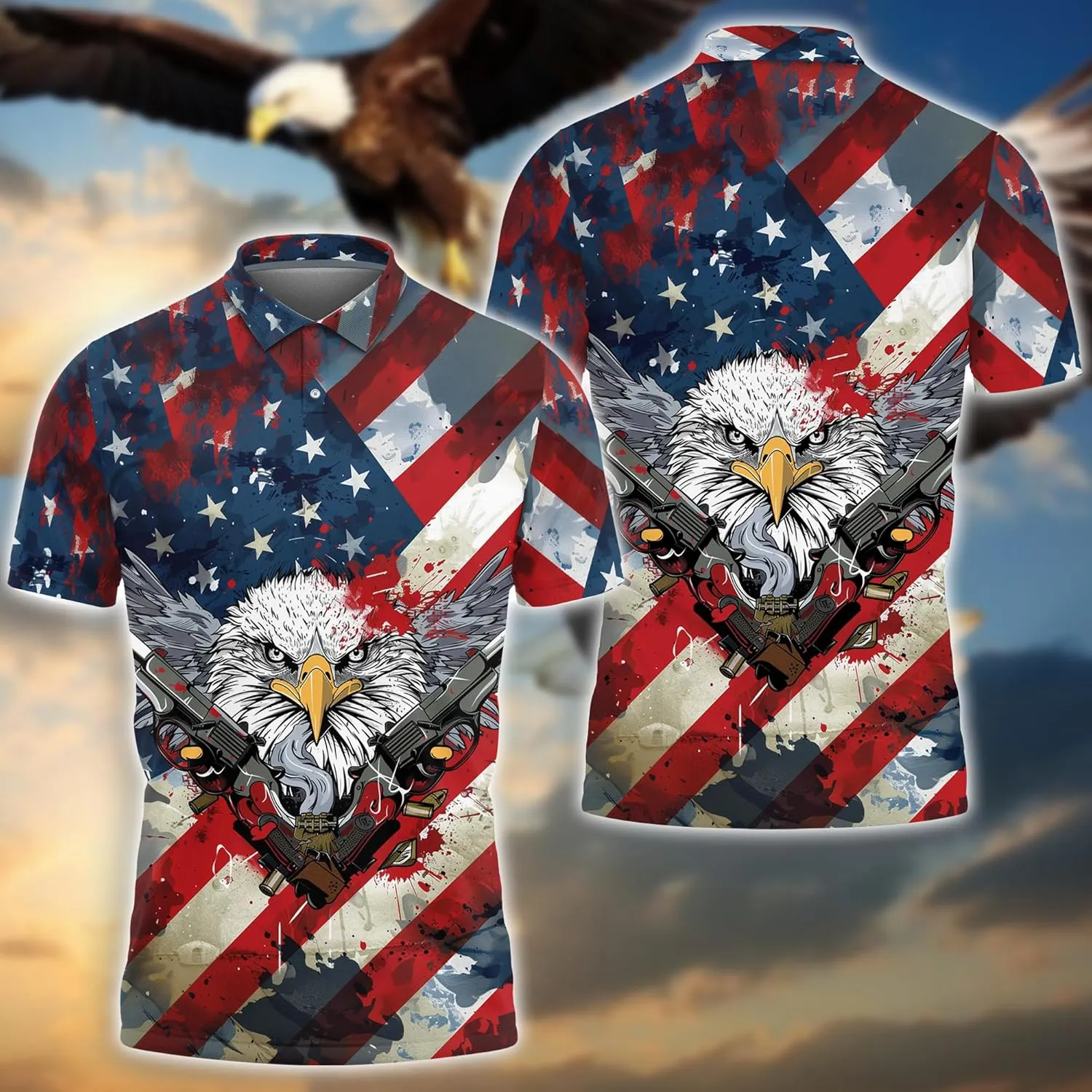 Aquila Polo Shirts for Men - Tigre Lover Stylish Mens Goft Shirt Casual Short Sleeve Button Down Outfit Set 53