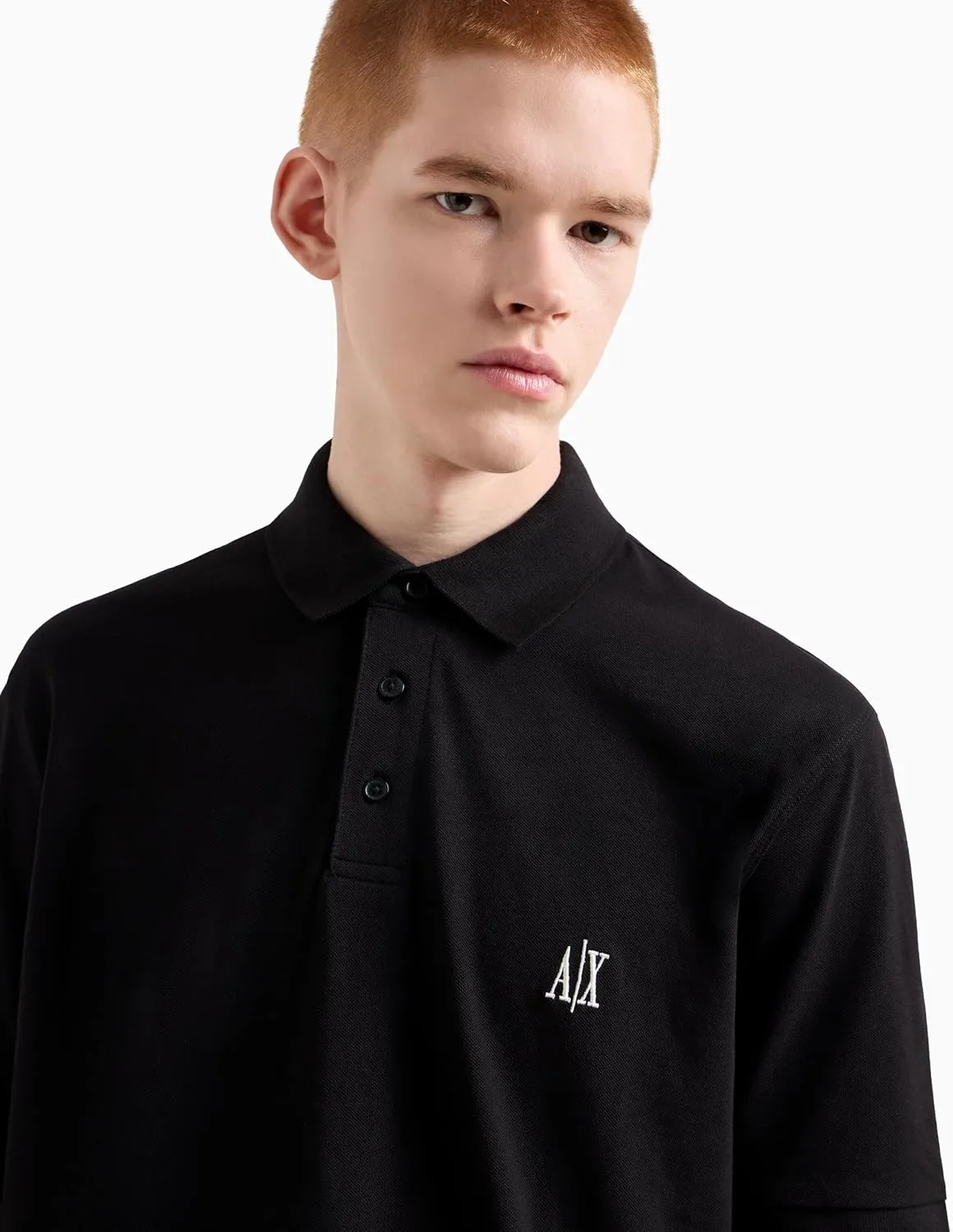 Armani Exchange Men's Cotton Pique Icon Logo Polo