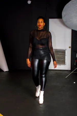 Asymmetrical Hem Sheer Top