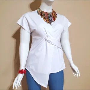 Asymmetrical Wrap Blouse