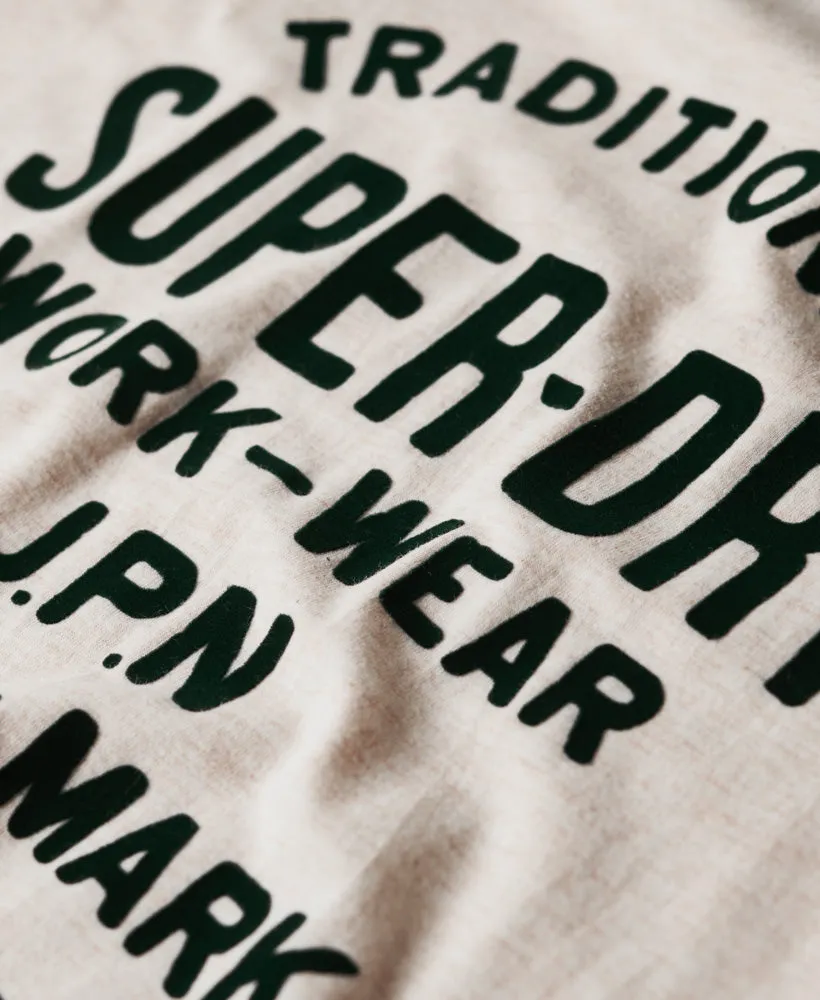 Athletic Script Graphic T-Shirt - Oat Cream Marl
