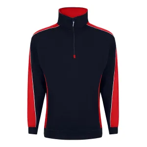 Avocet Quarter Zip Sweatshirt | Navy - Red