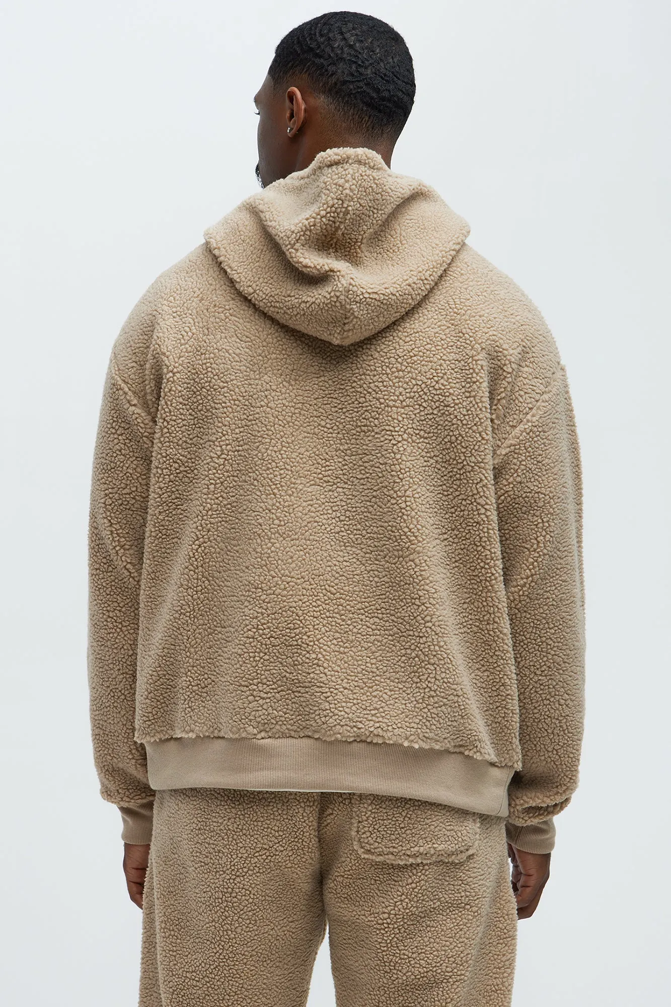 Axel Polar Fleece Zip Up Hoodie - Tan