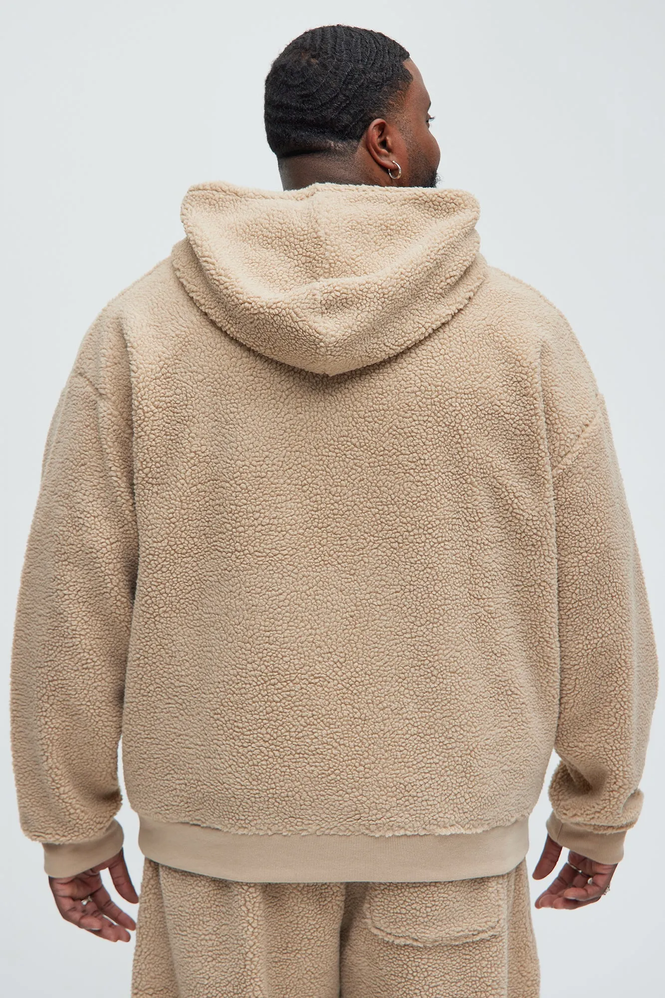 Axel Polar Fleece Zip Up Hoodie - Tan
