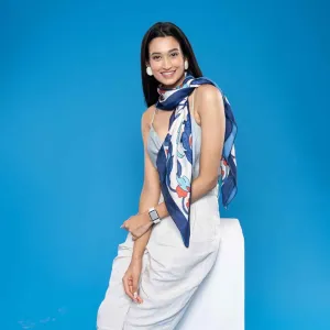 Bangalore Blue Square Scarves