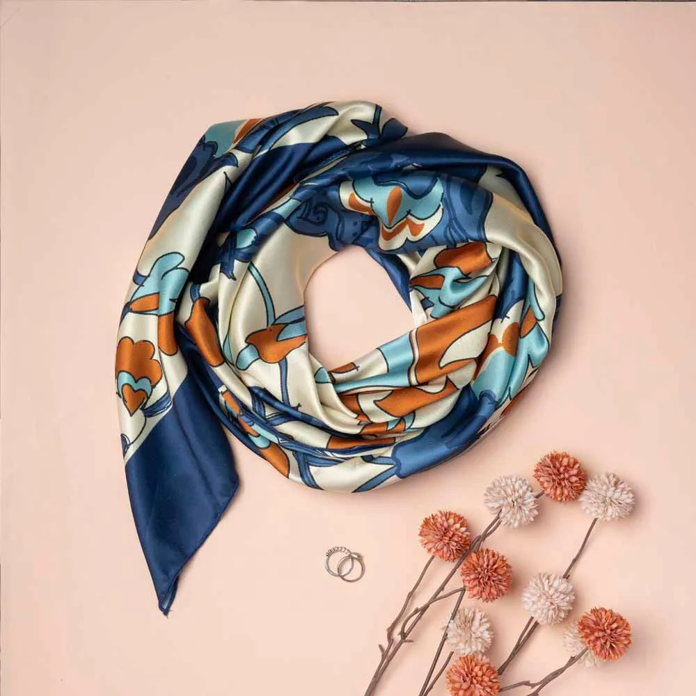 Bangalore Blue Square Scarves