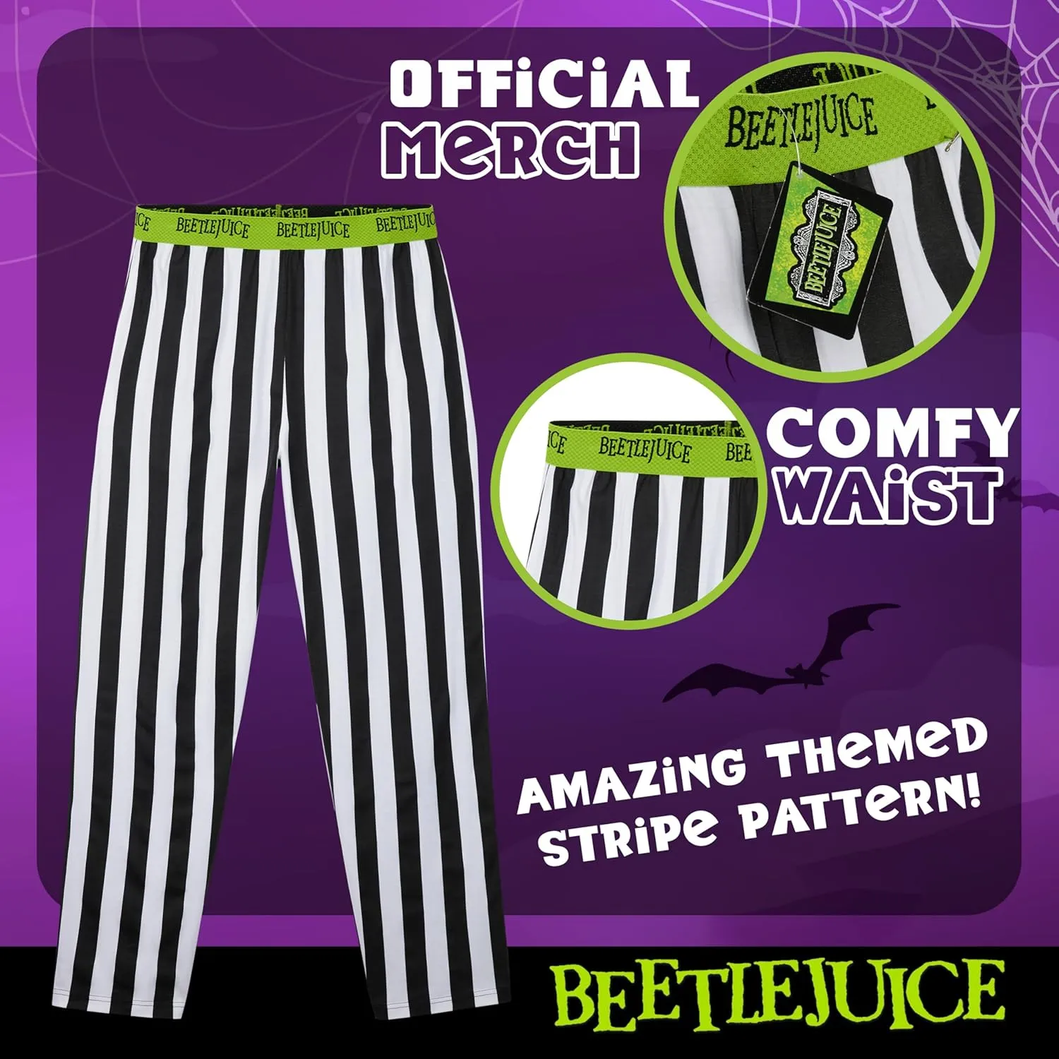 BEETLEJUICE Mens Pajama Pants Lounge Pants with Pockets Loungewear Sleepwear