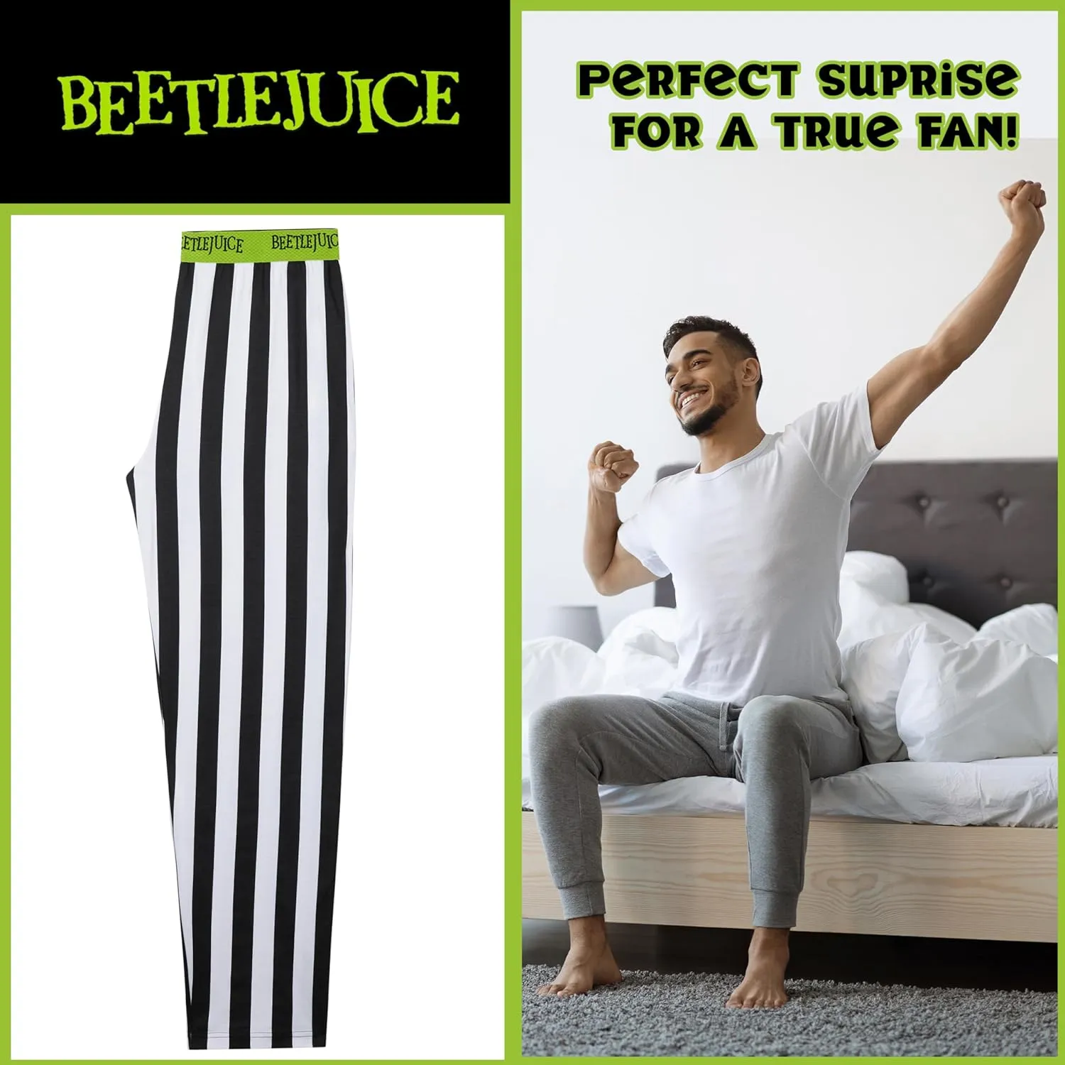 BEETLEJUICE Mens Pajama Pants Lounge Pants with Pockets Loungewear Sleepwear