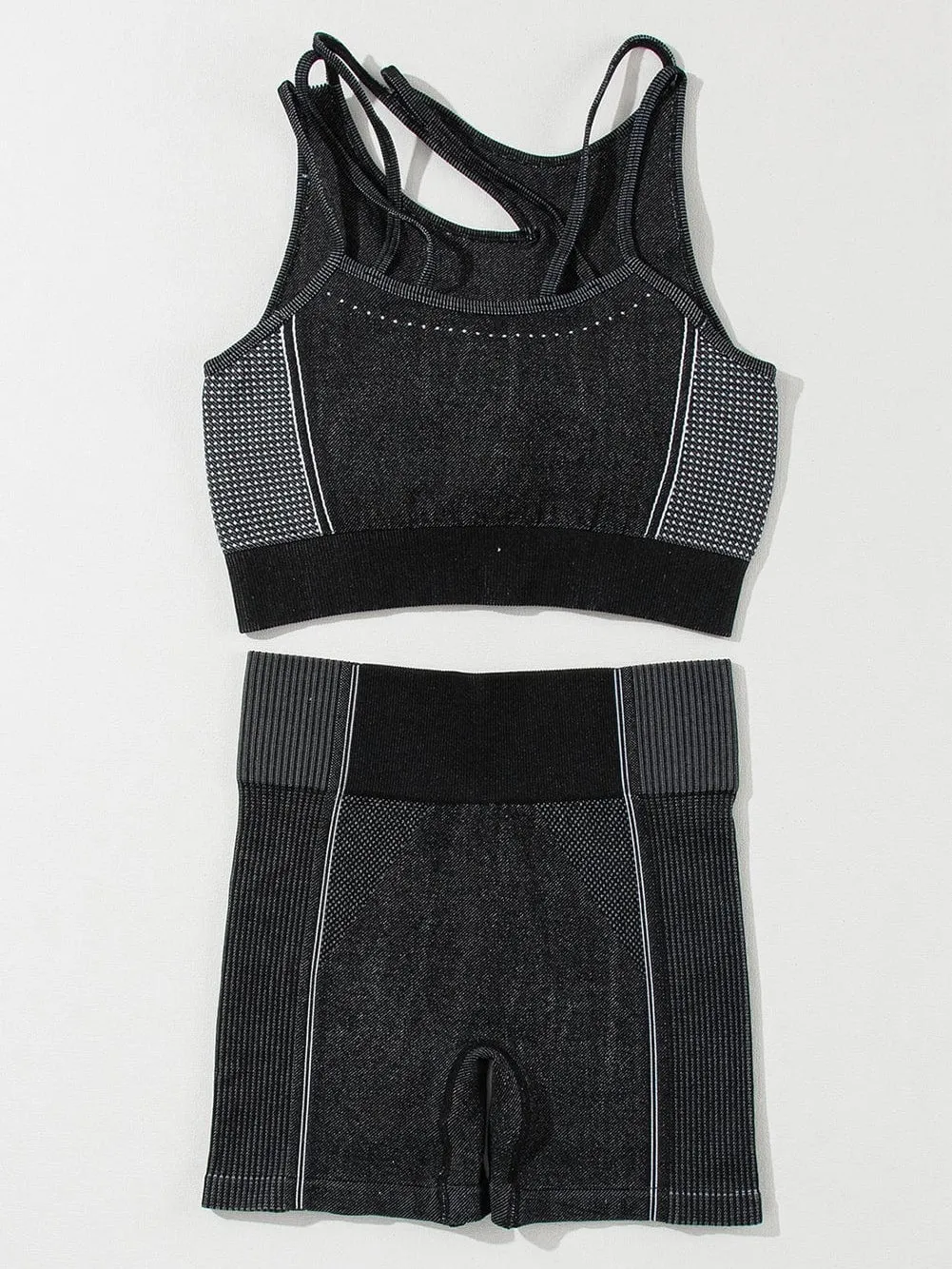 Black Activewear Set with Unique Detailing