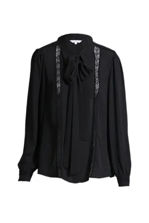 Black Lace Collared Blouse