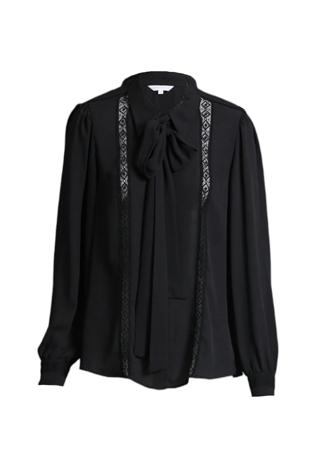 Black Lace Collared Blouse