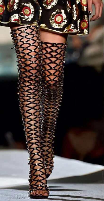 Black Peep Toe Over The Knee Boots