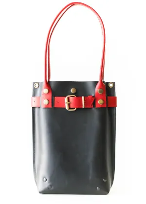 Black with Red Leather Handbag