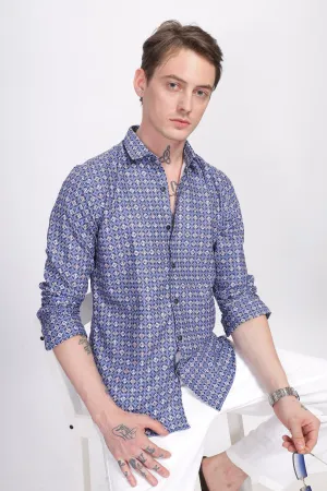 Bloom Diamond Blue Printed Shirt