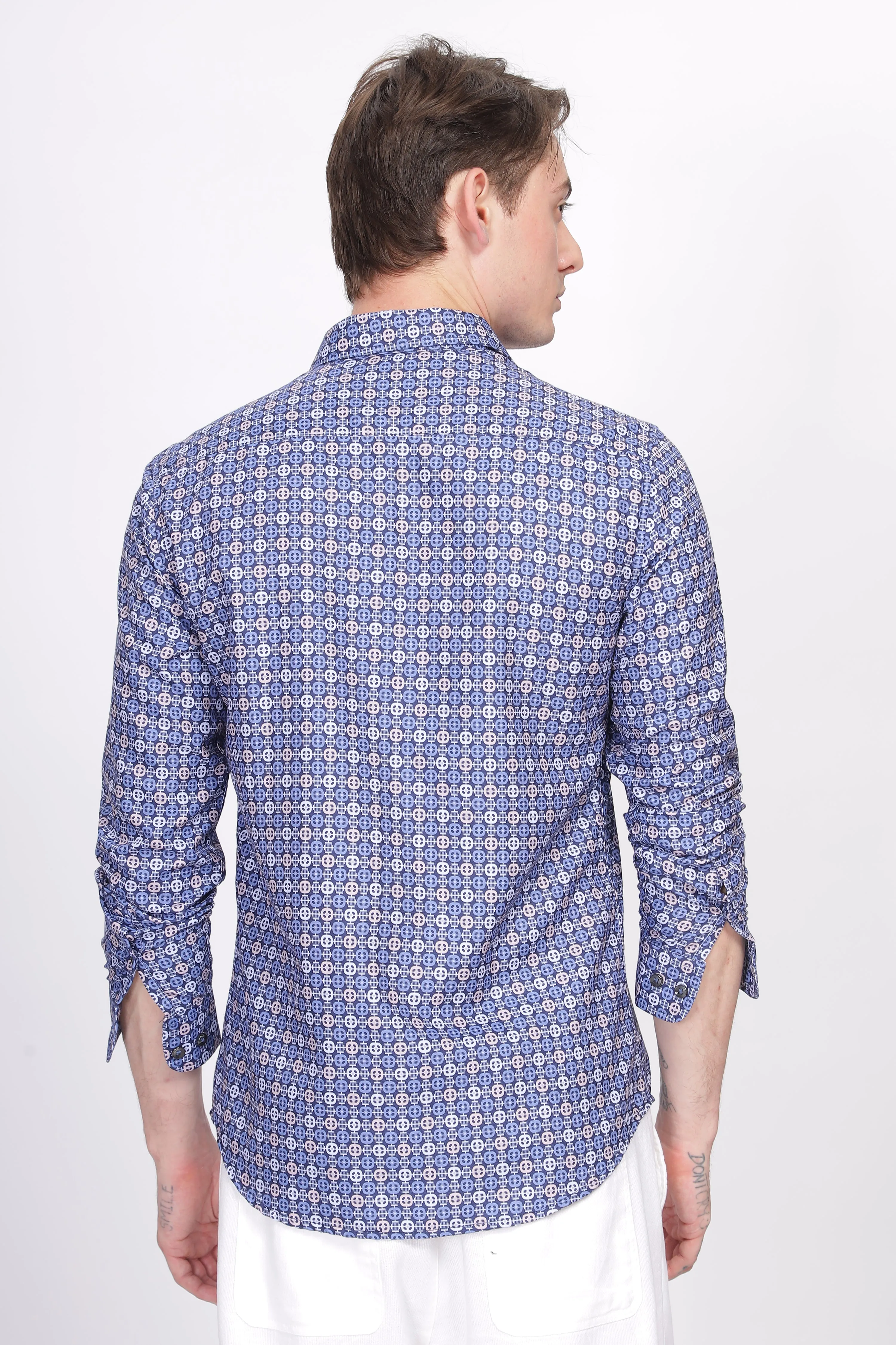 Bloom Diamond Blue Printed Shirt