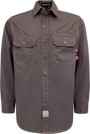 BOCOMAL FR Shirts for Men Snaps Down 7.5oz Water Repellent Fire Resistant Welding Jackets-NFPA2112 CAT2