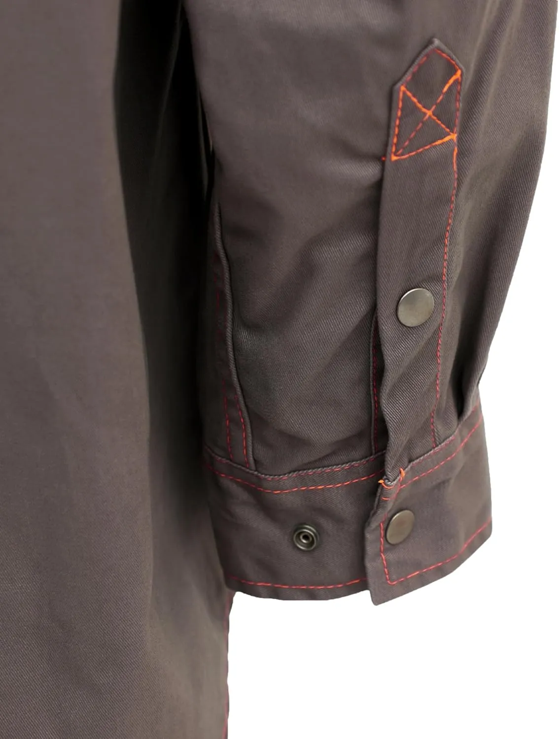 BOCOMAL FR Shirts for Men Snaps Down 7.5oz Water Repellent Fire Resistant Welding Jackets-NFPA2112 CAT2