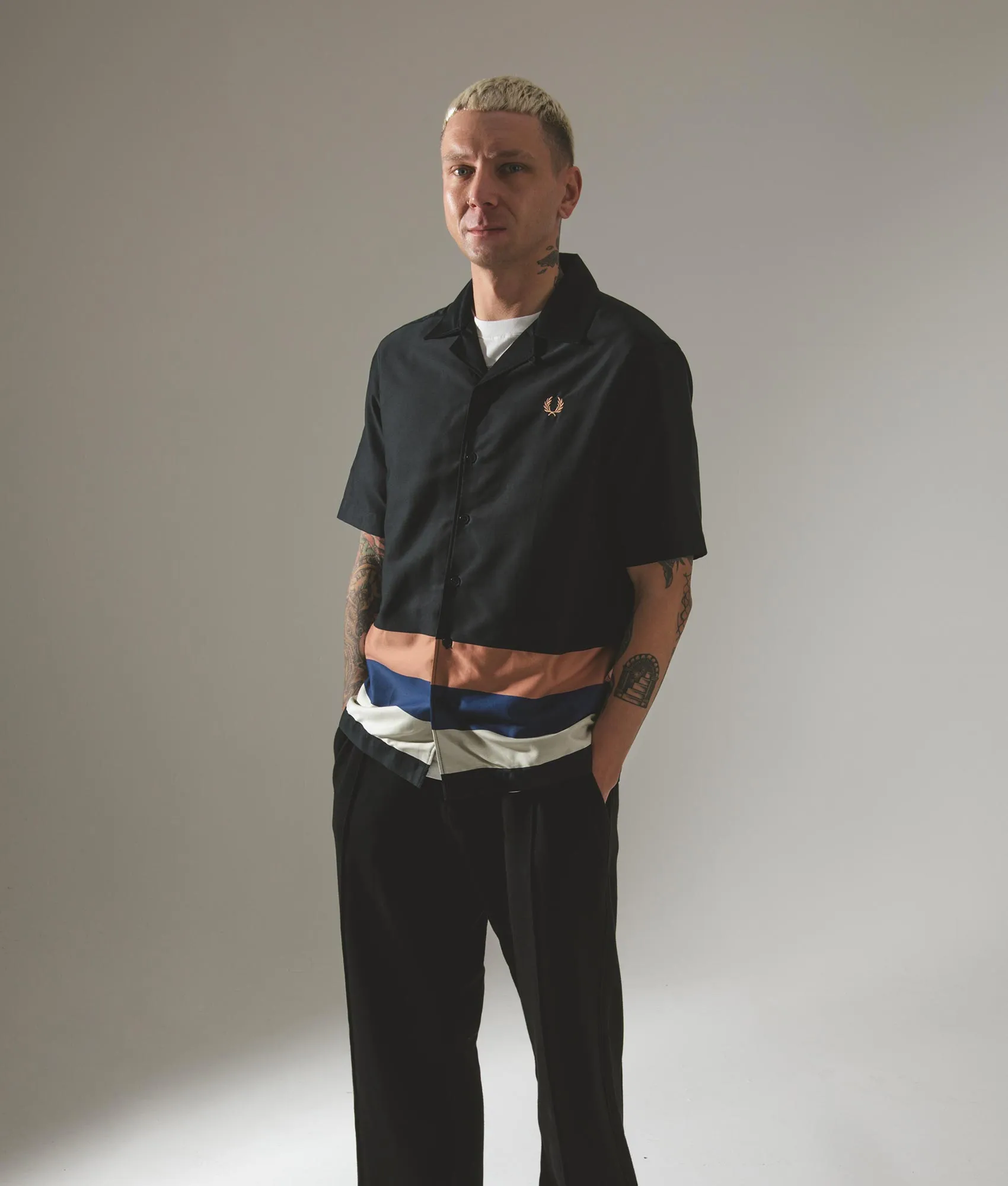 Bold Stripe Revere Collar Shirt