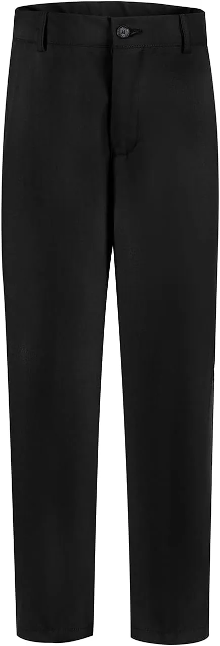 Boys' Flat Front Dress Pants Adjustable Waist School Uniforms Pants