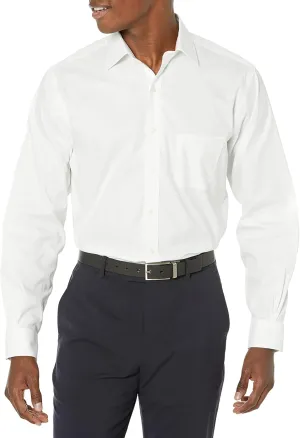 Brooks Brothers Men's Non-Iron Stretch Pinpoint Solid Ainsley Spread Collar Dress Shirt