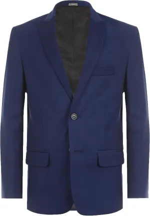 Calvin Klein Boys' Bi-Stretch Blazer Suit Jacket, 2-Button Single Breasted Closure, Buttoned Cuffs & Front Flap Pockets