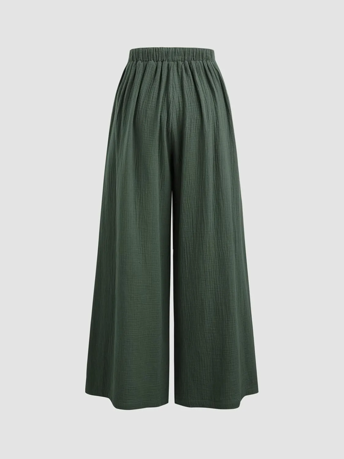 CIDER Women's High Waisted Wide Leg Pants with Pockets Drawstring Palazzo Business Casual Dress Pants Loose Trousers