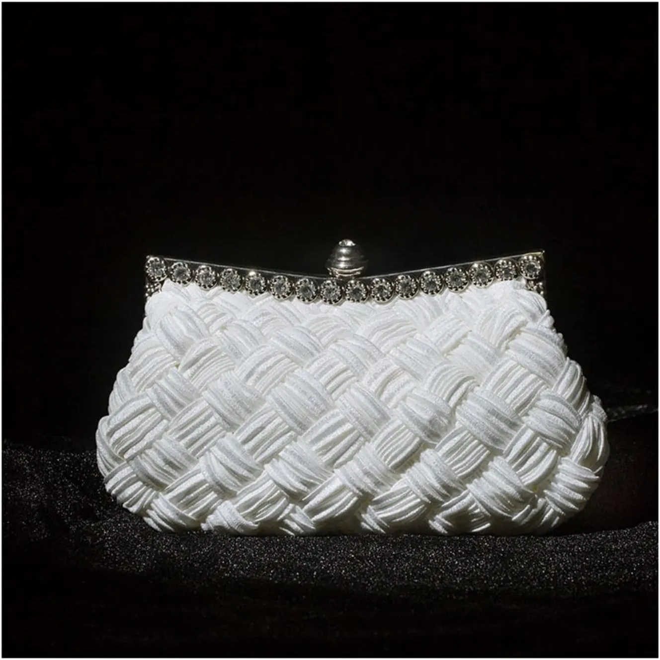 Clutch Purses for Women Wedding, Women's Clutches Evening Handbags, Rhinestone Cosmetic Bags Wallets (Color : White)