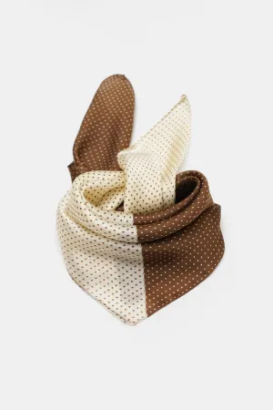 Color-Block Polka Dot 100% Mulberry Silk Scarf