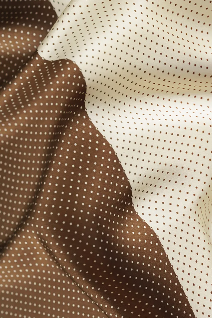 Color-Block Polka Dot 100% Mulberry Silk Scarf
