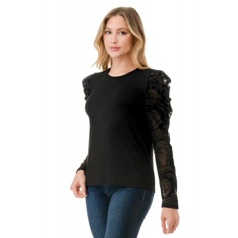 Contrast Puff Long Sleeve Top