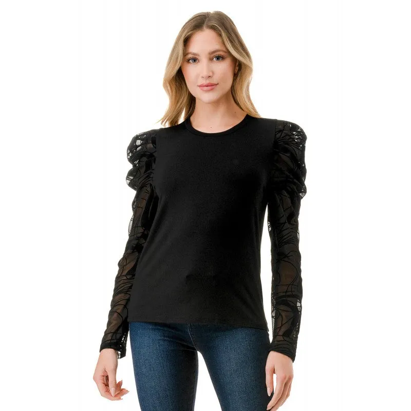 Contrast Puff Long Sleeve Top