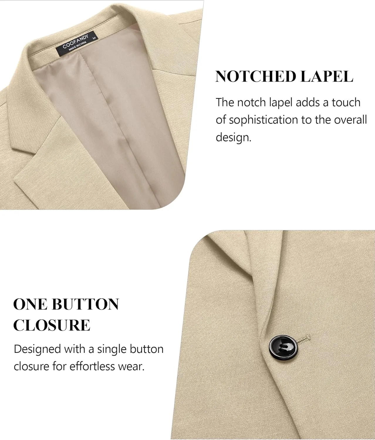 COOFANDY Mens Blazer Jacket One Button Casual Suit Jackets Stretch Knit Sport Coat