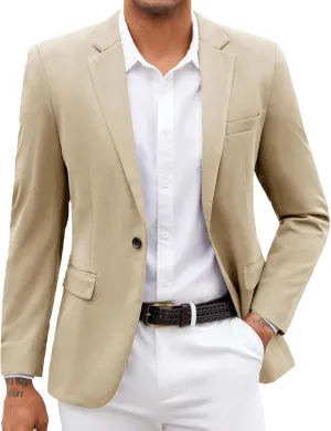 COOFANDY Mens Blazer Jacket One Button Casual Suit Jackets Stretch Knit Sport Coat