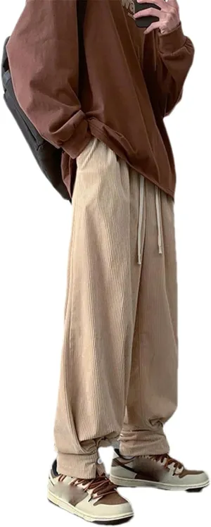 Corduroy Wide Leg Harem Pants in Japanese Streetwear Sweatpants Korean Straight Joggers Harem Pants